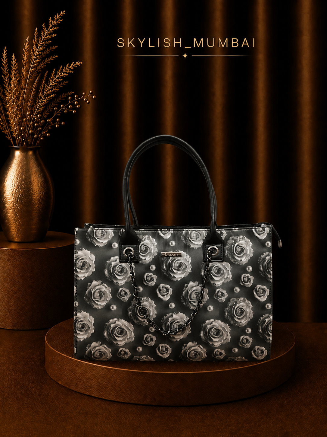 SKYLISH-Midnight Rose Tote Bag